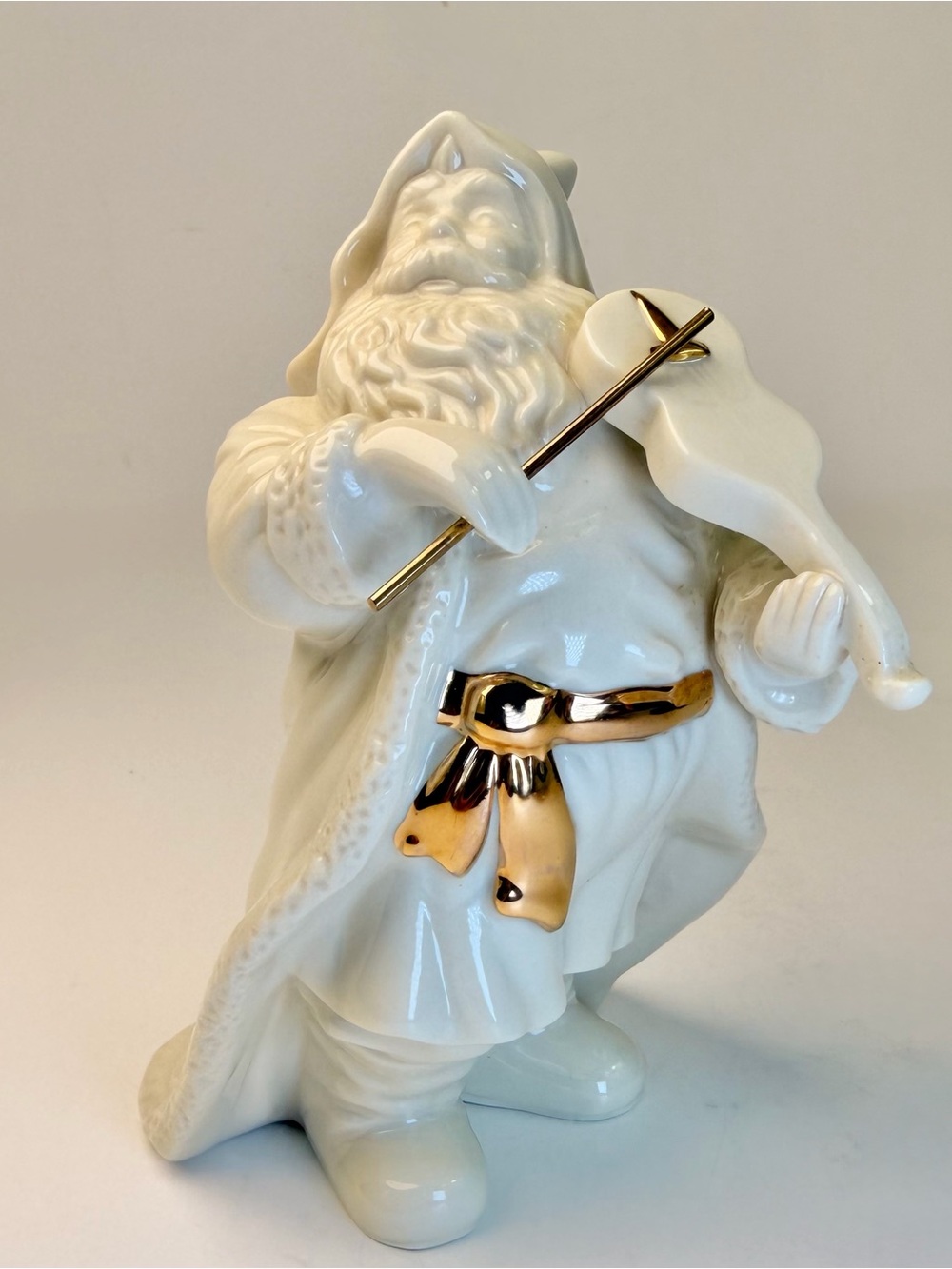 Lenox Santa with Violin Figurine Gold Accents Porcelain Figurine